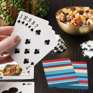 Jeu De Cartes Rayures horizontales rouges et bleues colorées