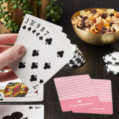 Jeu De Cartes Rayures modernes avec Monogramme cardiaque haut de (In Situ)