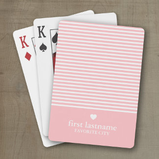 Jeu De Cartes Rayures modernes avec Monogramme cardiaque haut de