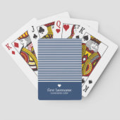 Jeu De Cartes Rayures modernes avec Monogramme de Coeur Haut de  (dos)