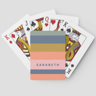 Jeu De Cartes Rayures Modernes Élégantes dans des Tons Terreux J