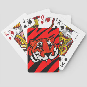 JEU DE CARTES RAYURES ORANGE ET NOIR
