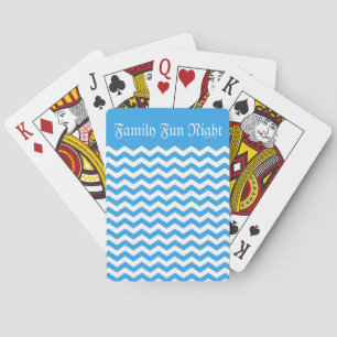 Jeu De Cartes Rayures zigzag chevron bleu vif tendance.
