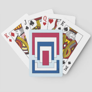 Jeu De Cartes Rectangle Abstrait en rouge, blanc et bleu