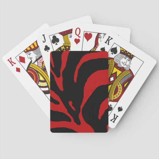Jeu De Cartes Red Abstrait Zebra Stripes (dos)