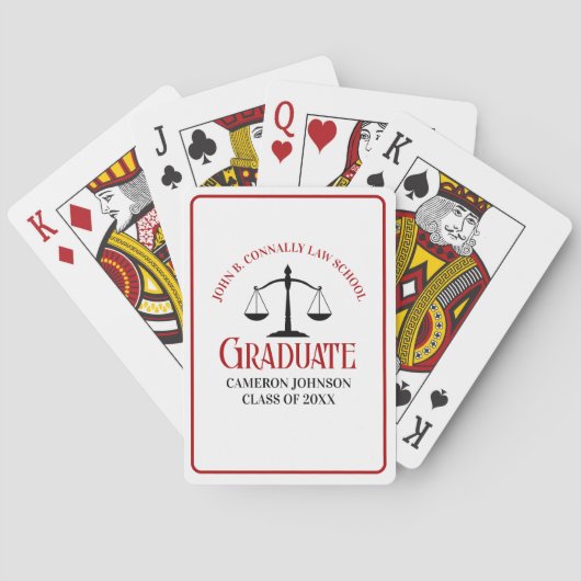 Jeu De Cartes Red Black Law School Custom Graduation Party (dos)