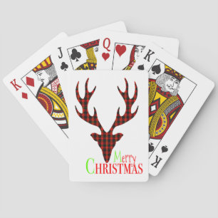Jeu De Cartes Red Black Plaid Reindeer Noël Jouer Cartes