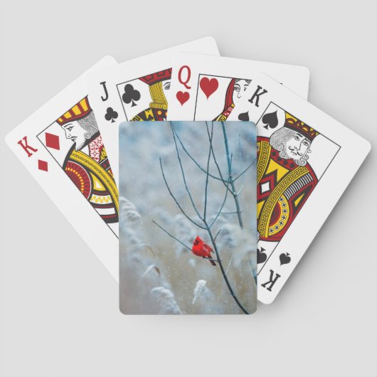 Jeu De Cartes Red Cardinal dans Winter Nature Photo de Christmas (dos)