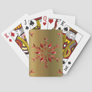 Jeu De Cartes Red Christmas Stars on Gold