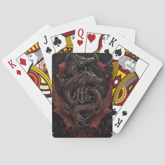 Jeu De Cartes Red et Black Dragons Classic Playing Cartes (dos)