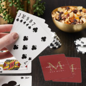 Jeu De Cartes Red Gold Monogram Names Year Custom Poker Cards (In Situ)