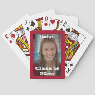 Jeu De Cartes Red Graduation Photo Playing Cartes