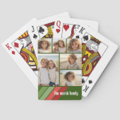 Jeu De Cartes Red Green Retro Stripes - 6 Photo Collage (dos)