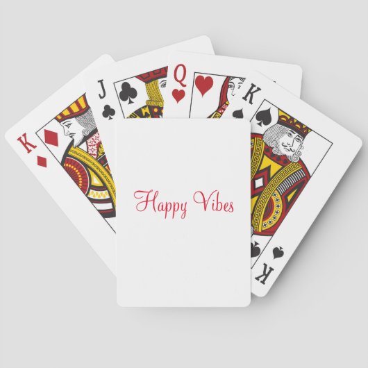 Jeu De Cartes Red happy vibes vacances simple minimum calligraph (dos)