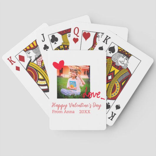 Jeu De Cartes Red heart love heureuse Sainte-Valentin ajouter ph (dos)