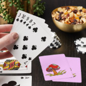 Jeu De Cartes Red Mushroom with light purple background Tote (In Situ)
