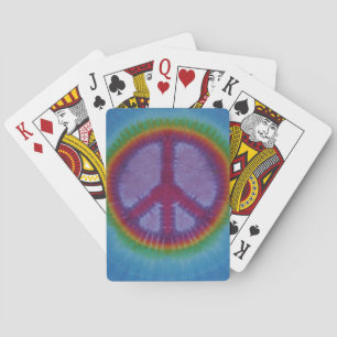 Jeu De Cartes Red Peace Sign Tie Dye Bicycle Playing Cards