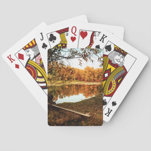 Jeu De Cartes Reflet Forêt Rivière d'automne (dos)