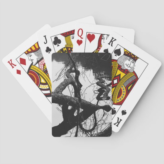 Jeu De Cartes Réflexions de l'ombre de l'arbre foncé tordu dans  (dos)