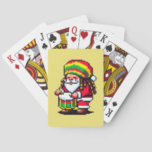 Jeu De Cartes Reggae Père Noël Drummer Fun Pixel Art Christmas M
