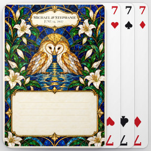 Jeu De Cartes Registre de mariage à la chouette pour les invités