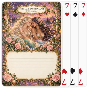 Jeu De Cartes Registre de mariage sirène pour les invités avec u