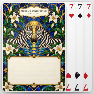 Jeu De Cartes Registre de mariage Zèbre pour les invités avec ca