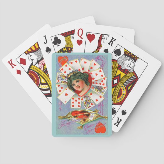 Jeu De Cartes REINE DE COEUR, Saint-Valentin (dos)