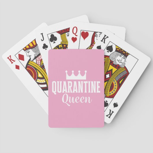 Jeu De Cartes Reine de quarantaine - avec couronne - rose (dos)