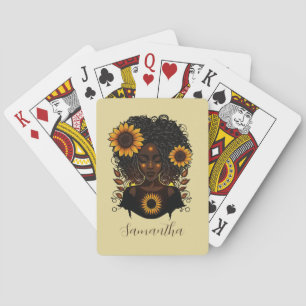 Jeu De Cartes Reine des tournesols Afro femme