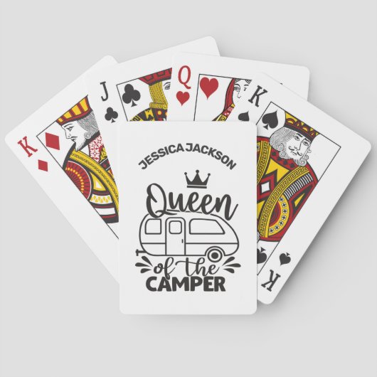 Jeu De Cartes Reine du Camper avec couronne et nom amoureux du c (dos)