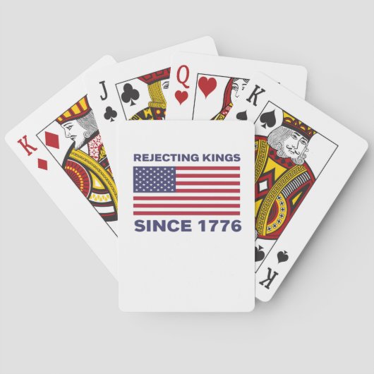 Jeu De Cartes Rejetant les rois depuis 1776 Protestation Classiq (dos)