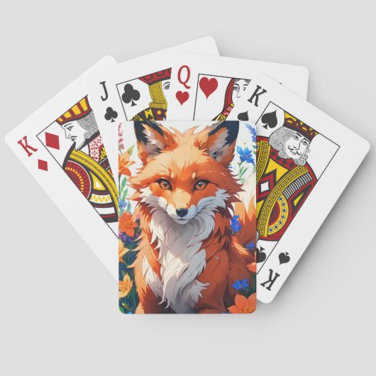 Jeu De Cartes Renard à fleurs (dos)
