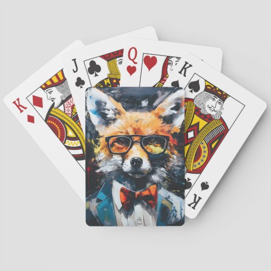 Jeu De Cartes Renard Abstrait minimaliste (dos)