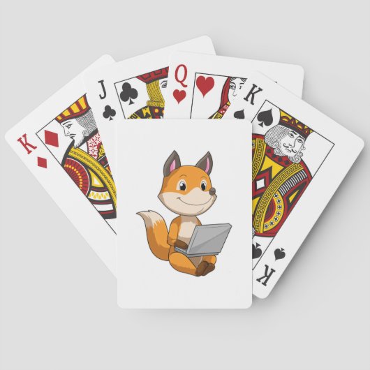 Jeu De Cartes Renard avec ordinateur portable (dos)