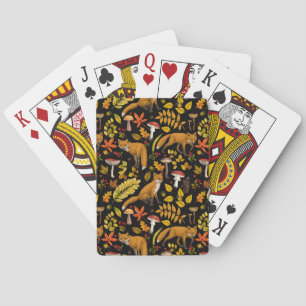 Jeu De Cartes Renard d'automne sur noir