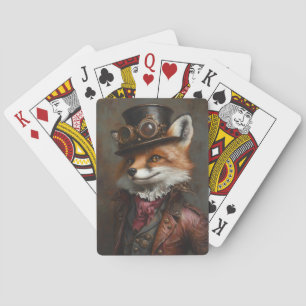 Jeu De Cartes Renard en vapeur portant des lunettes