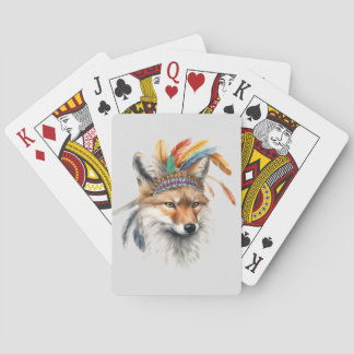 Jeu De Cartes Renard natif dans la tête de plume Jouer des carte