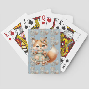 Jeu De Cartes Renard pastel floral Cottagecore fantaisiste