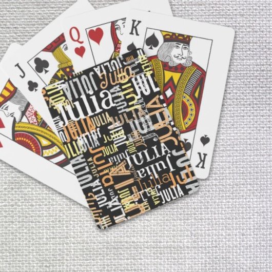 Jeu De Cartes Répétition de son nom en couleurs sur noir