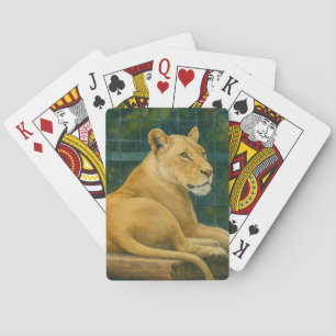 Jeu De Cartes Repos surveillé - Paire de lions dans le cadre du