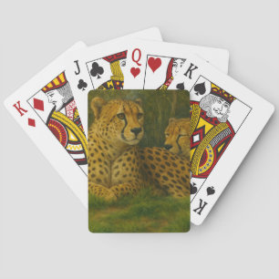 Jeu De Cartes Repose de Cheetah Duo dans le cadre de la forêt