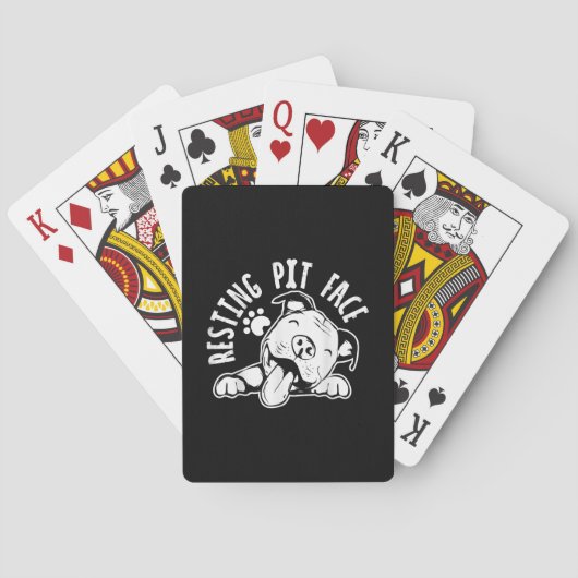 Jeu De Cartes Repose Pit Face Drôle Chien Pitbull Mème (dos)