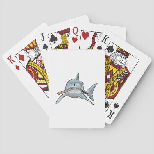 Jeu De Cartes Requin au baseball avec batte de baseball (dos)