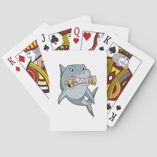 Jeu De Cartes Requin aux échecs avec pièce d'échecs King (dos)