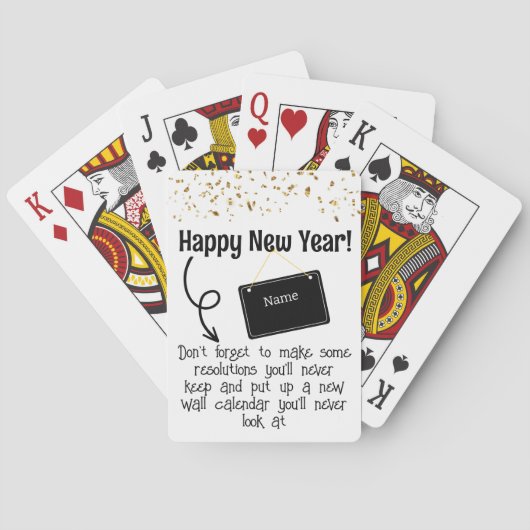 Jeu De Cartes Résolution Sarcastique drôle Happy Nouvel An Confe (dos)