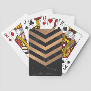 Jeu De Cartes Résumé d'or de marbre noir