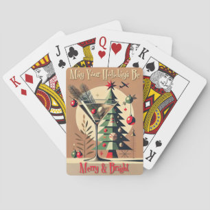 Jeu De Cartes Retro 50s Jet Set Martini de Noël arbre