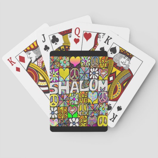 Jeu De Cartes Retro 60s Psychedelic Shalom LOVE (dos)