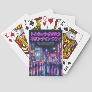 Jeu De Cartes Retro 90s City Pop Night: Neon Tokyo & Osaka Rain 